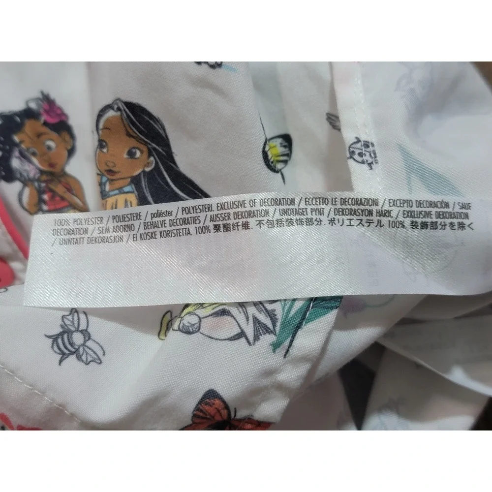 Disney Animators‎ Collection Womens Pajama Top Shirt Pocahontas Tinkerbell Print - Picture 5 of 8